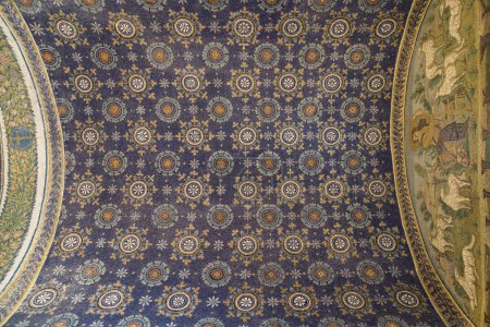 Vault Mosaics of the Galla Placidia Mausoleum in Ravenna, Emilia-Romagna, Italy.