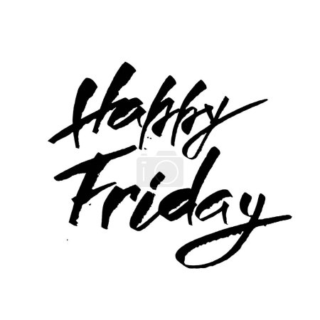 Happy Friday. Trendy hand lettering quote, fashion graphics, art print for posters and greeting cards design