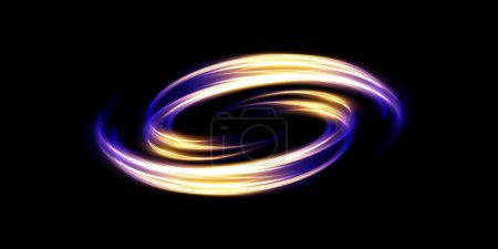 Ilustración de Líneas de luz abstracta de movimiento y velocidad con purpurina de color blanco. Efecto luminoso diario de luz. onda semicircular, remolino de curva de rastro de luz, faros de coche, fibra óptica incandescente png - Imagen libre de derechos