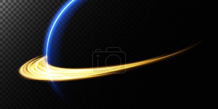Ilustración de El borde de un eclipse solar sobre un fondo negro, azul. Eclipse azul para publicidad de productos, fenómenos naturales, concepto de horror y otros - Imagen libre de derechos