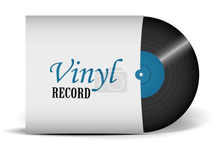 Realistic gramophone or vinyl record. Audio classic plastic disc.