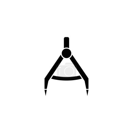 Illustration for Architect Divider, Surveyor, Geometry and Engineer Tool. Flat Vector Icon illustration. Simple black symbol on white background. Engineering Compass sign design template for web and mobile UI element - Royalty Free Image