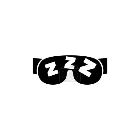 A black and white icon depicting a pair of glasses with the ZZZ symbols, representing sleepiness, drowsiness, and the need for rest. Vector icon for website design, logo, app, ui