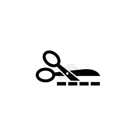 Une simple icône en noir et blanc représentant une paire de ciseaux, représentant des tâches de découpe, de découpe, d'édition ou d'artisanat