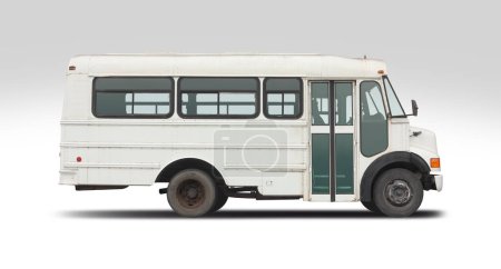 Photo for White American minibus side view isolated on white background - Royalty Free Image