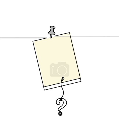 Téléchargez les photos : Abstract color paper with paper clip and question mark as line drawing on white as background - en image libre de droit
