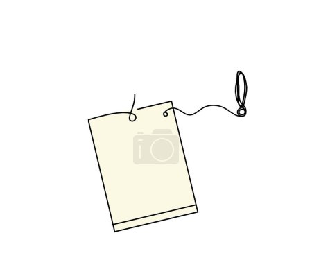 Téléchargez les photos : Abstract color paper with paper clip and exclamation mark as line drawing on white as background - en image libre de droit