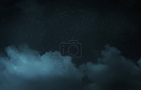 Foto de Cielo nocturno con estrellas y nubes como fondo. Universo - Imagen libre de derechos