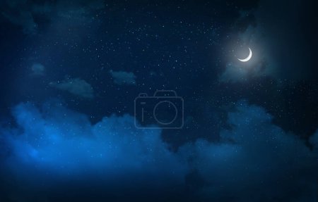 Photo for Night sky with stars and clouds as background. Universe - Royalty Free Image