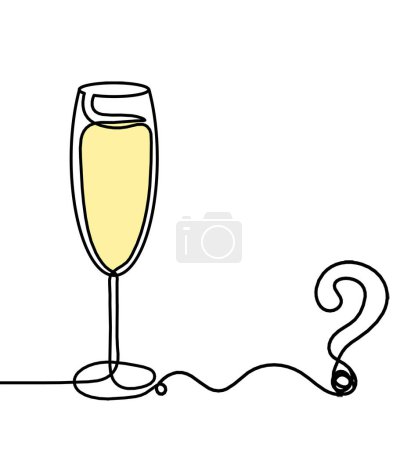 Foto de Dibujo de la línea de color vinícola con signo de interrogación en el fondo blanco - Imagen libre de derechos