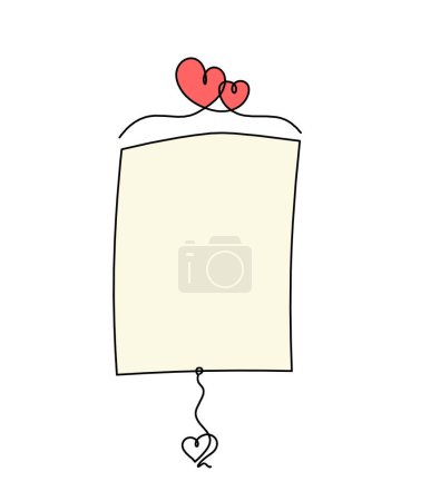 Téléchargez les photos : Abstract color paper with paper clip and heart as line drawing on white as background - en image libre de droit