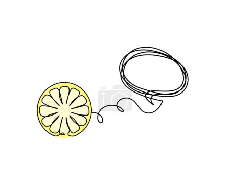 Photo for Color drawing line lemon with comment on the white background - Royalty Free Image