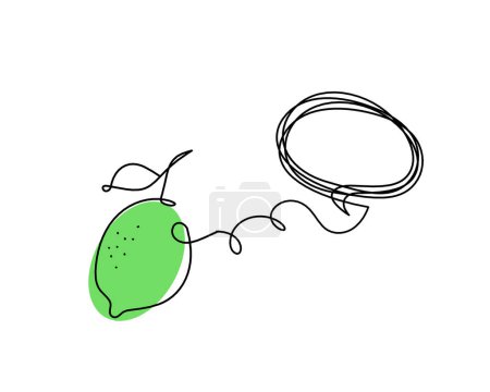 Photo for Color drawing line lemon with comment on the white background - Royalty Free Image