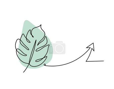 Photo for Abstract color leaf with direction as line drawing on the white background - Royalty Free Image