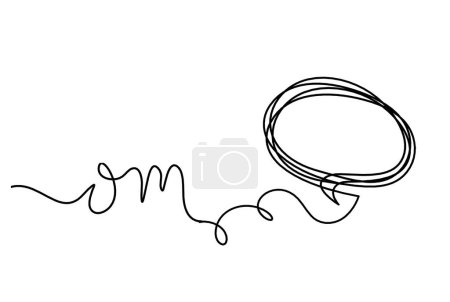 Ilustración de Sign of OM with comment as line drawing on the white background - Imagen libre de derechos
