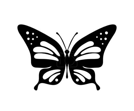 Illustration for Black decoraive butterfly on white background - Royalty Free Image