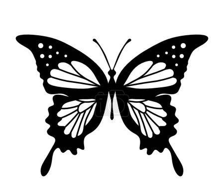 Illustration for Black decoraive butterfly on white background - Royalty Free Image