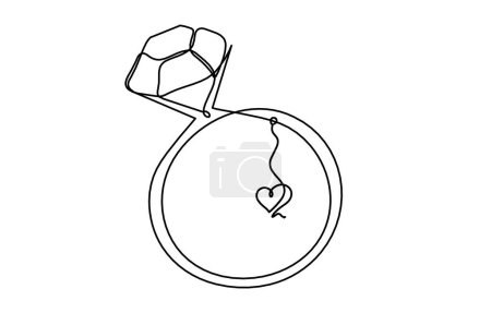 Illustration for Abstract crystal with comment as continuous lines drawing on white background - Royalty Free Image