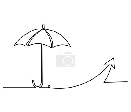 Téléchargez les illustrations : Parapluie abstrait avec la direction comme dessin sur fond blanc - en licence libre de droit