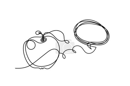 Illustration for Drawing line apple with comment on the white background - Royalty Free Image