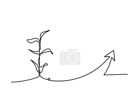 Illustration for Abstract sprout with direction as line drawing on the white background - Royalty Free Image