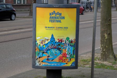 Foto de Billboard Kaboom Animation Festival En Amsterdam Los Países Bajos 28-3-2022 - Imagen libre de derechos