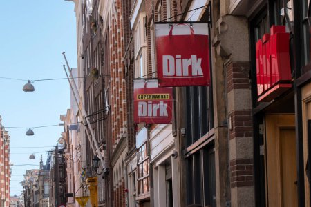 Photo for Billboards Dirk Supermarket At Amsterdam The Netherlands 11-6-2022 - Royalty Free Image
