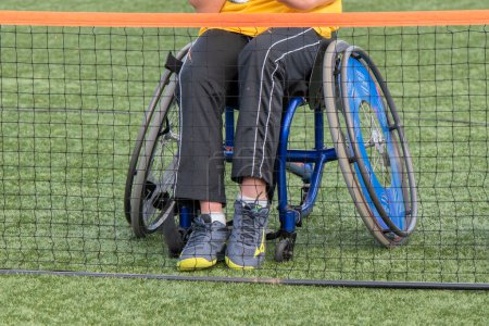 Foto de Primer plano silla de ruedas jugador de tenis en Amsterdam Países Bajos 21-9-2022 - Imagen libre de derechos