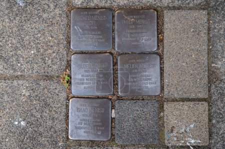 Close Up Stolperstein Memorial Stone From The Family Menist At Amsterdam The Netherlands 14-7-2022