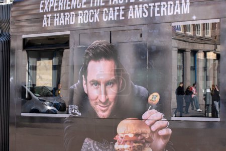 Photo for Detail Hard Rock Cafe Theme Tram At Amsterdam The Netherlands 19-3-2022 - Royalty Free Image