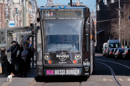 Photo for Hard Rock Cafe Theme Tram At Amsterdam The Netherlands 19-3-2022 - Royalty Free Image
