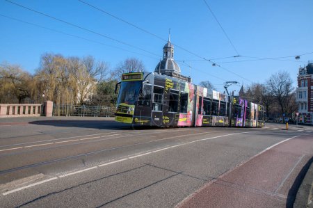 Photo for Opera Forward Festival Theme Tram At Amsterdam The Netherlands 5-3-2022 - Royalty Free Image