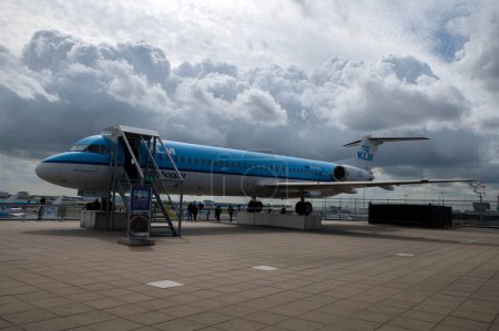 Photo for Side View Fokker Cityhopper From KLM At Schiphol Airport The Netherlands 26-5-2022 - Royalty Free Image