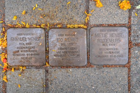 Stolperstein Memorial Stone From The Family Menist At Amsterdam The Netherlands 14-7-2022