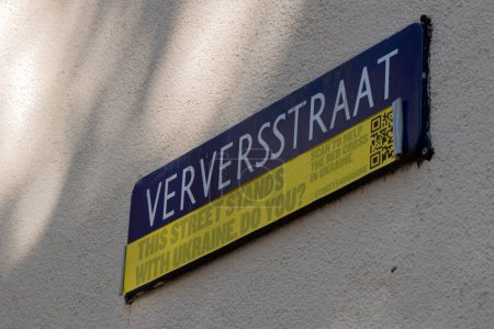 Photo for Street Sign Verversstraat At Amsterdam The Netherlands 23-6-2022 - Royalty Free Image
