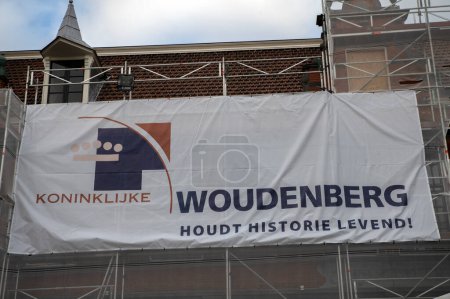 Foto de Billboard Koninklijke Woudenberg Buildnig En Amsterdam Países Bajos 23-11-2022 - Imagen libre de derechos