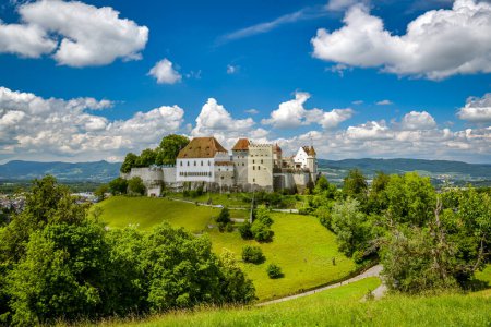 Photo for Lenzburg, Switzerland - June 11, 2020: Lenzburg castle in Switzerland during sunny day in June 2020 - Royalty Free Image