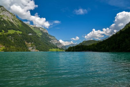 Beautiful Klontalersee lake in canton of Glarus in Switzerland