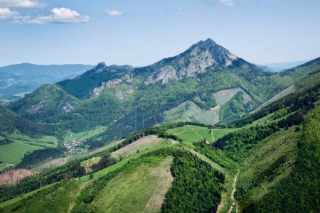 Photo for Big Rozsutec hill, mountain scenery, Little Fatra, Slovak republic. Hiking theme. Seasonal natural scene. - Royalty Free Image