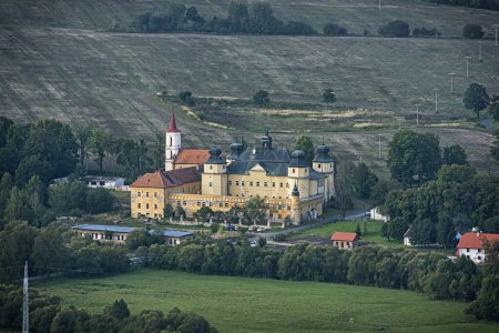Photo for Spissky Stiavnik manor from the balloon, Slovak republic. Adventure vibes. Travel destination. - Royalty Free Image