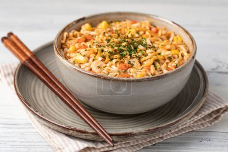 Photo for Instant noodles on a table - Royalty Free Image