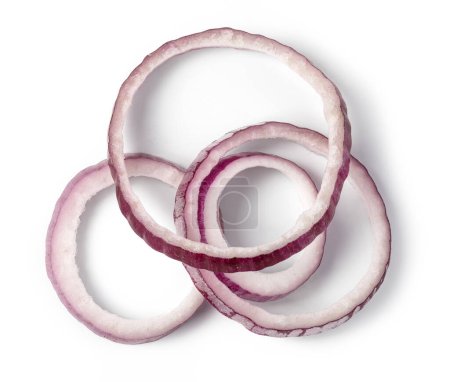 Photo for Sliced red onion ring on white background - Royalty Free Image