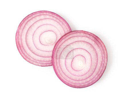 Photo for Sliced red onion, isolated on white background - Royalty Free Image