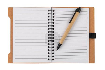 Photo for Open spiral notepad isolated on white background - Royalty Free Image