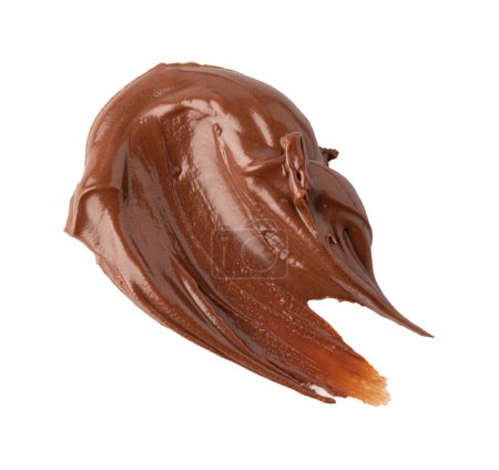 Foto de Mancha de pasta de chocolate sabrosa Aislado sobre fondo blanco - Imagen libre de derechos