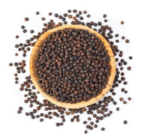 Photo for Black peppercorn (Black pepper) seeds isolated on white background - Royalty Free Image