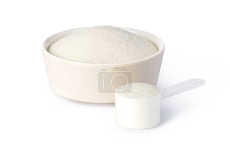 Photo for Collagen powder isolated on white background - Royalty Free Image