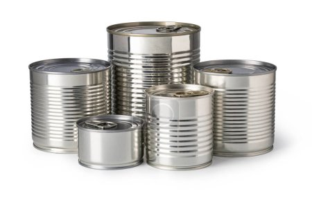 Photo for Metal cans on a white background - Royalty Free Image