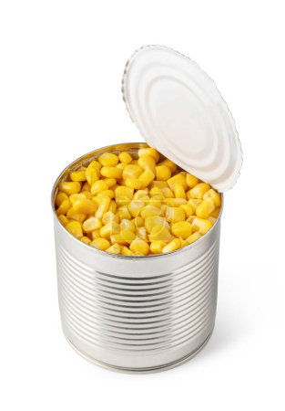 Photo for Sweet canned corn, isolated on white background - Royalty Free Image