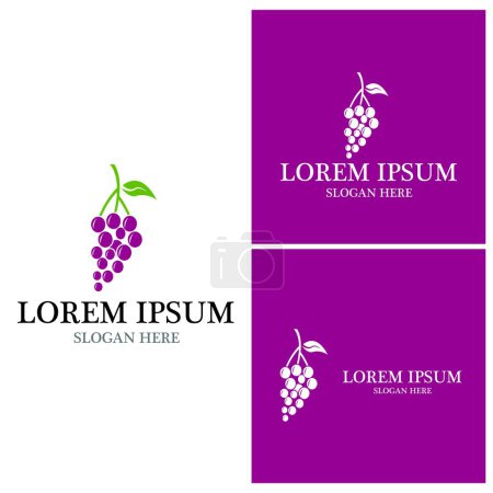 Illustration for Grapes logo template vector icon illustration design - Royalty Free Image